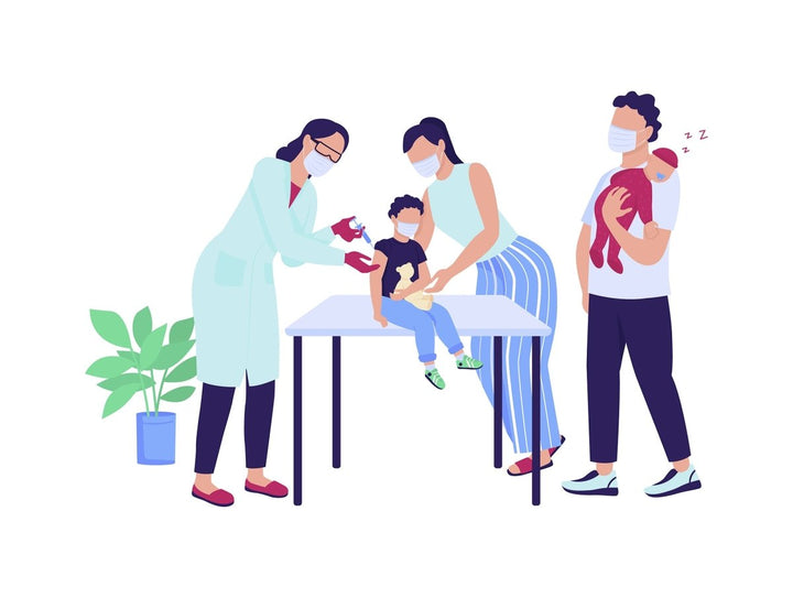 Hospital patients and workers flat color vector faceless character set