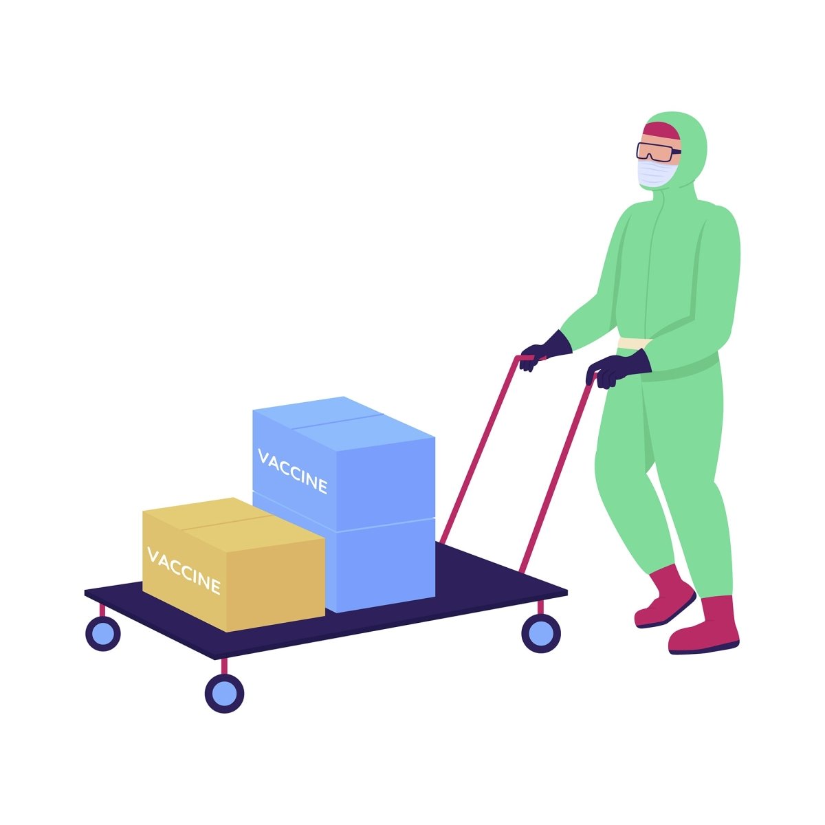 Hospital patients and workers flat color vector faceless character set