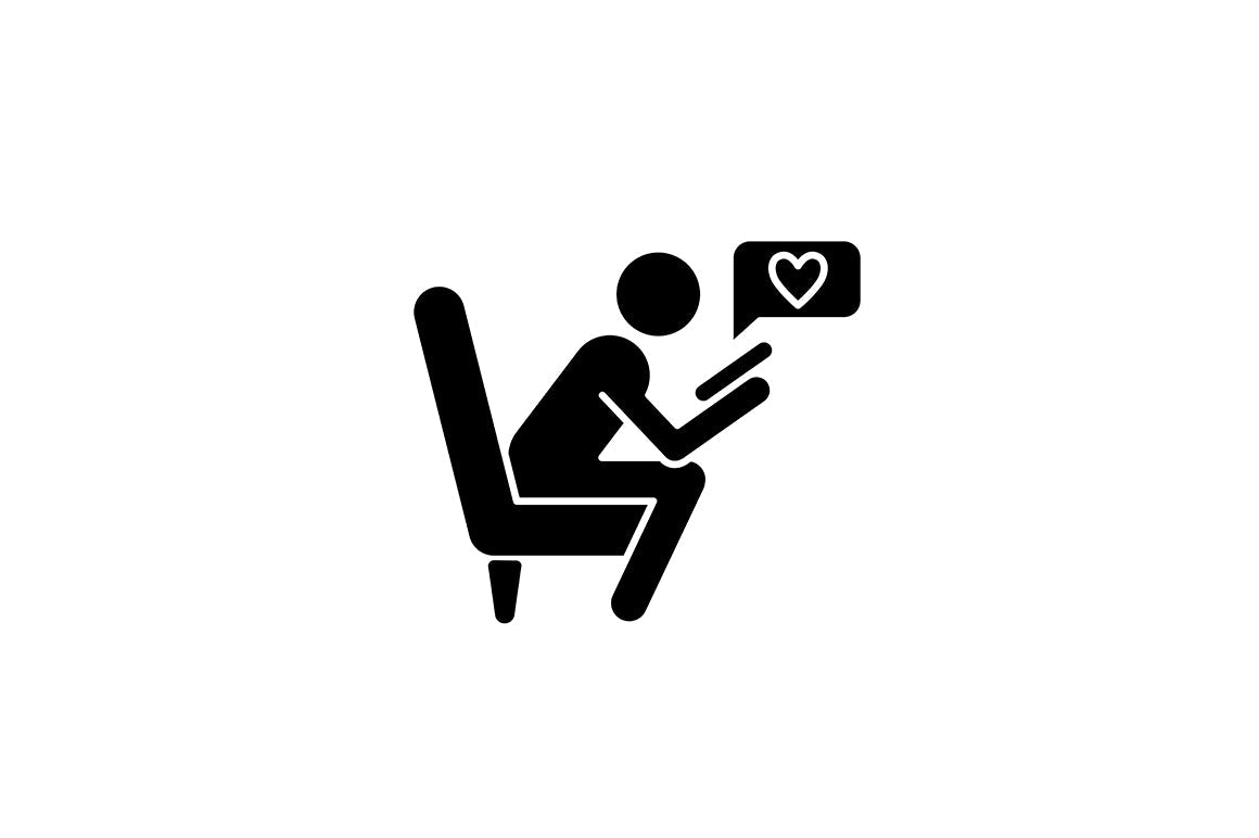 Human behaviour black glyph icons set on white space