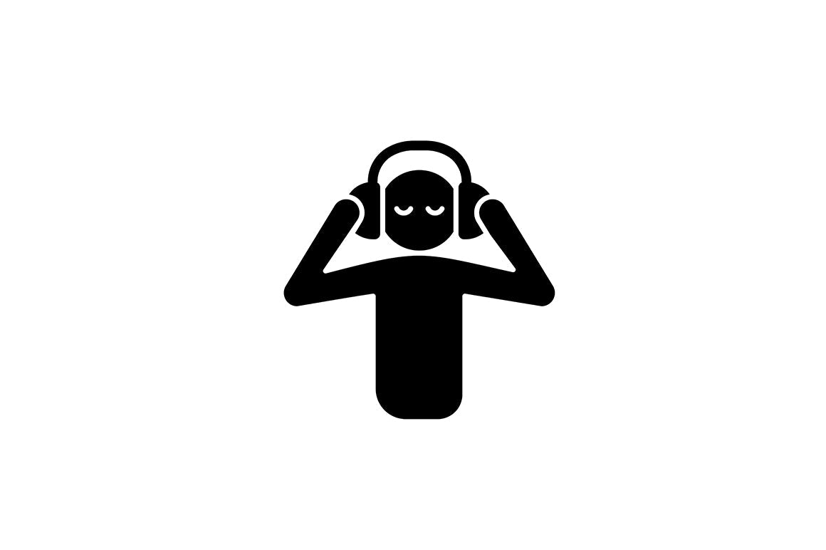 Human behaviour black glyph icons set on white space
