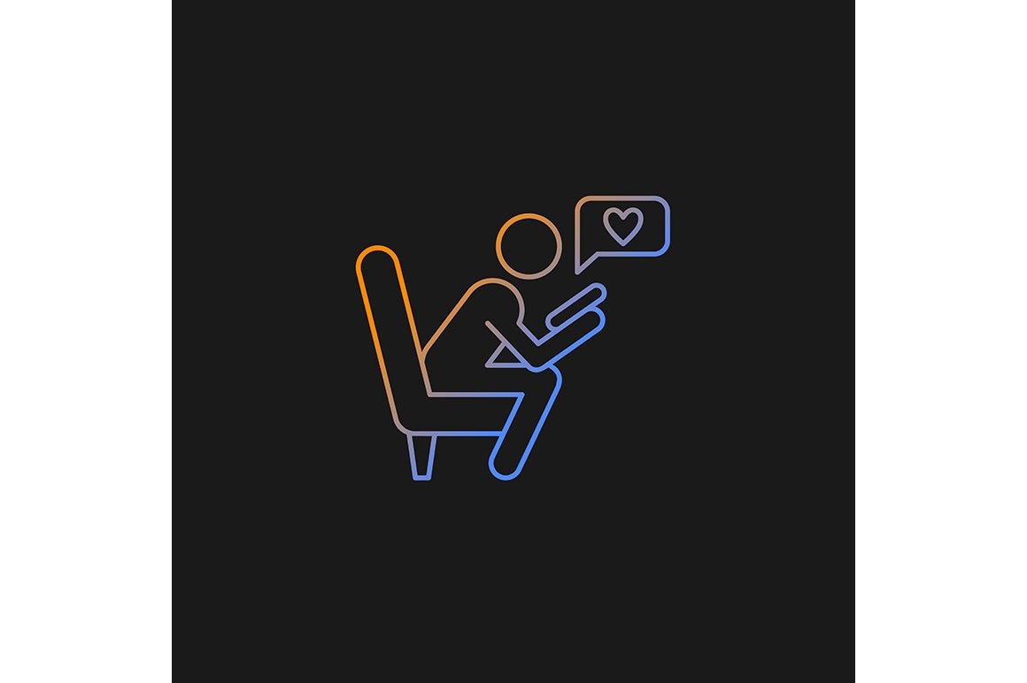 Human behaviour gradient icons set for dark and light mode