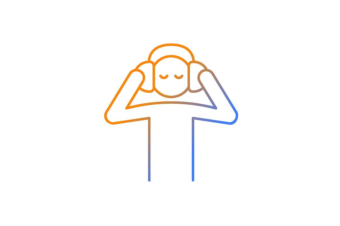 Human behaviour gradient icons set for dark and light mode