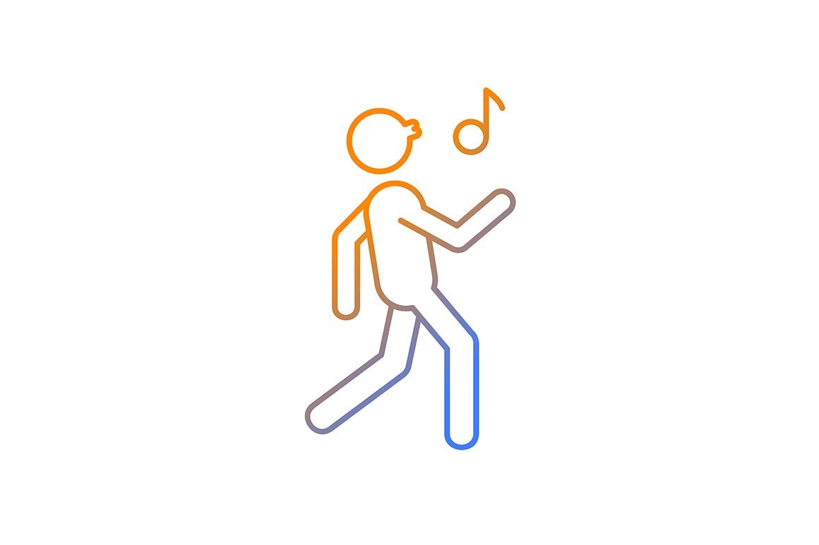 Human behaviour gradient icons set for dark and light mode