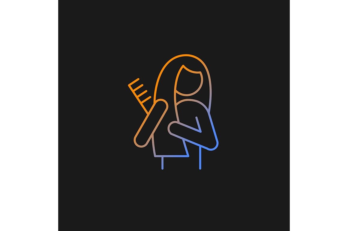 Human behaviour gradient icons set for dark and light mode