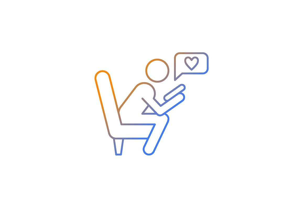 Human behaviour gradient icons set for dark and light mode