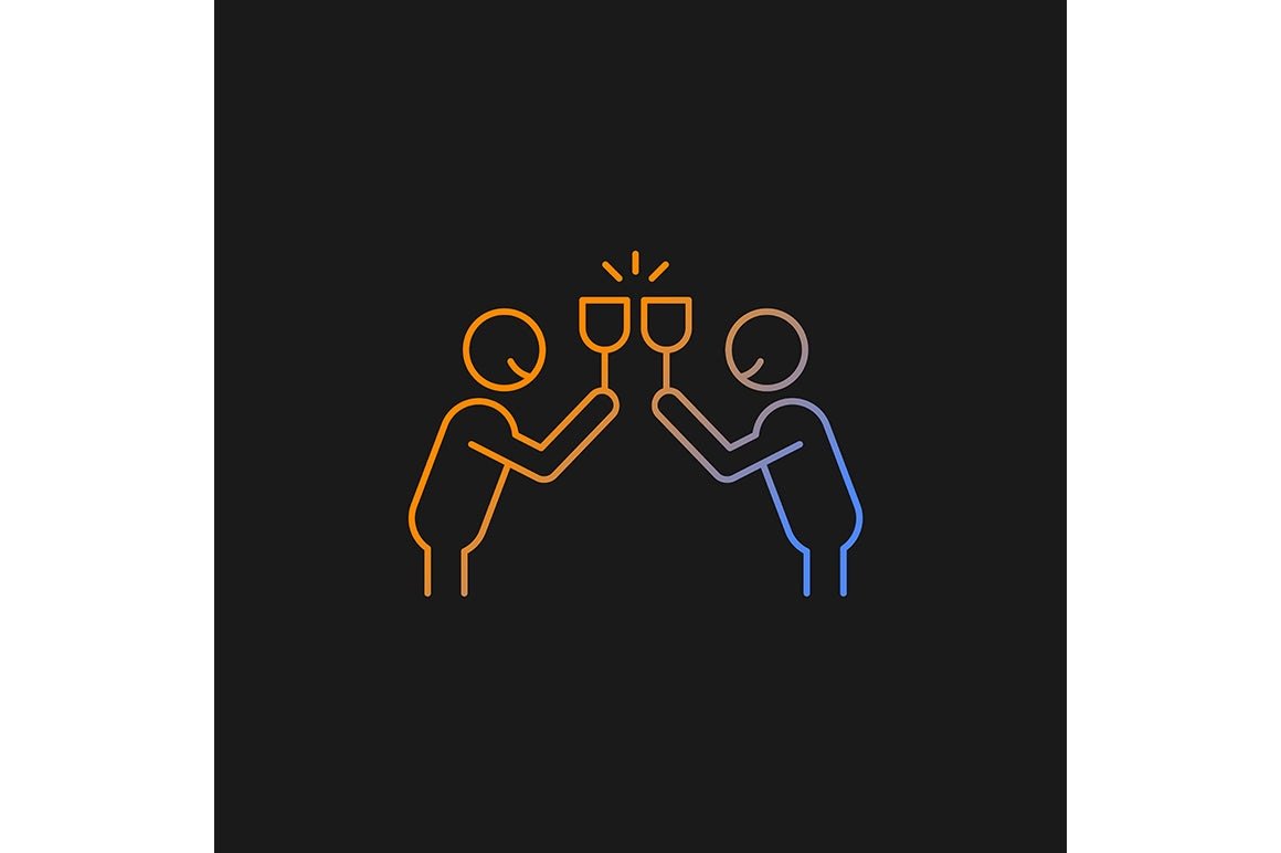 Human behaviour gradient icons set for dark and light mode