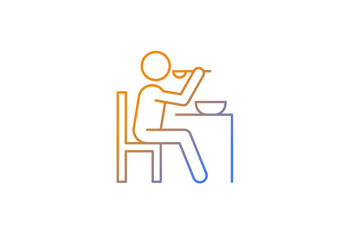 Human behaviour gradient icons set for dark and light mode