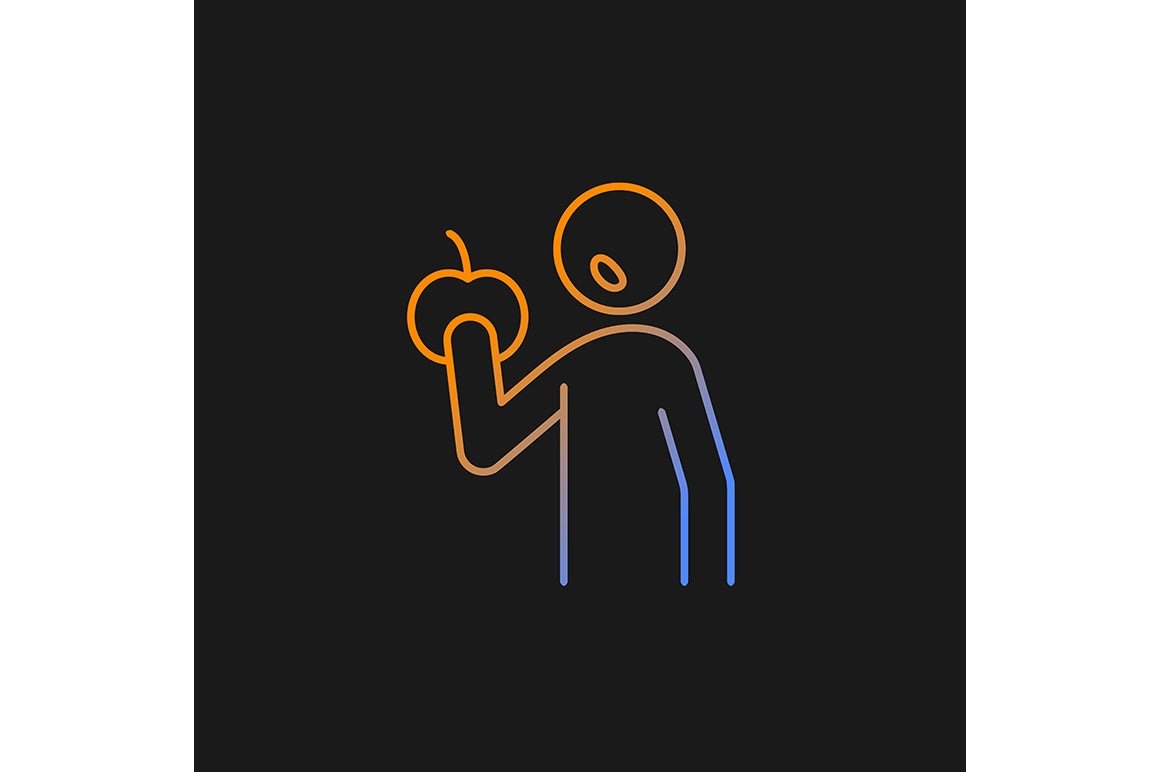 Human behaviour gradient icons set for dark and light mode