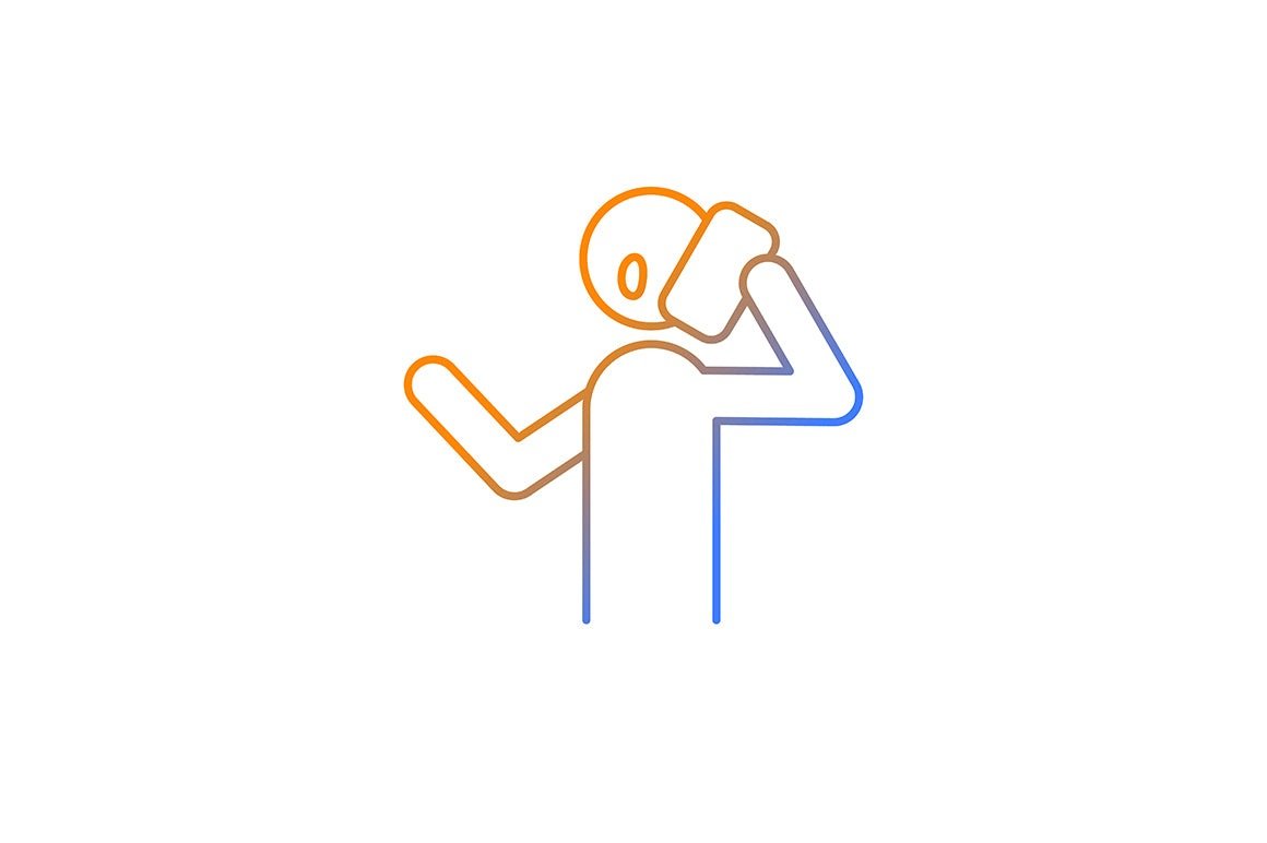 Human behaviour gradient icons set for dark and light mode