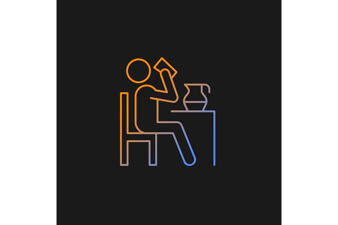 Human behaviour gradient icons set for dark and light mode