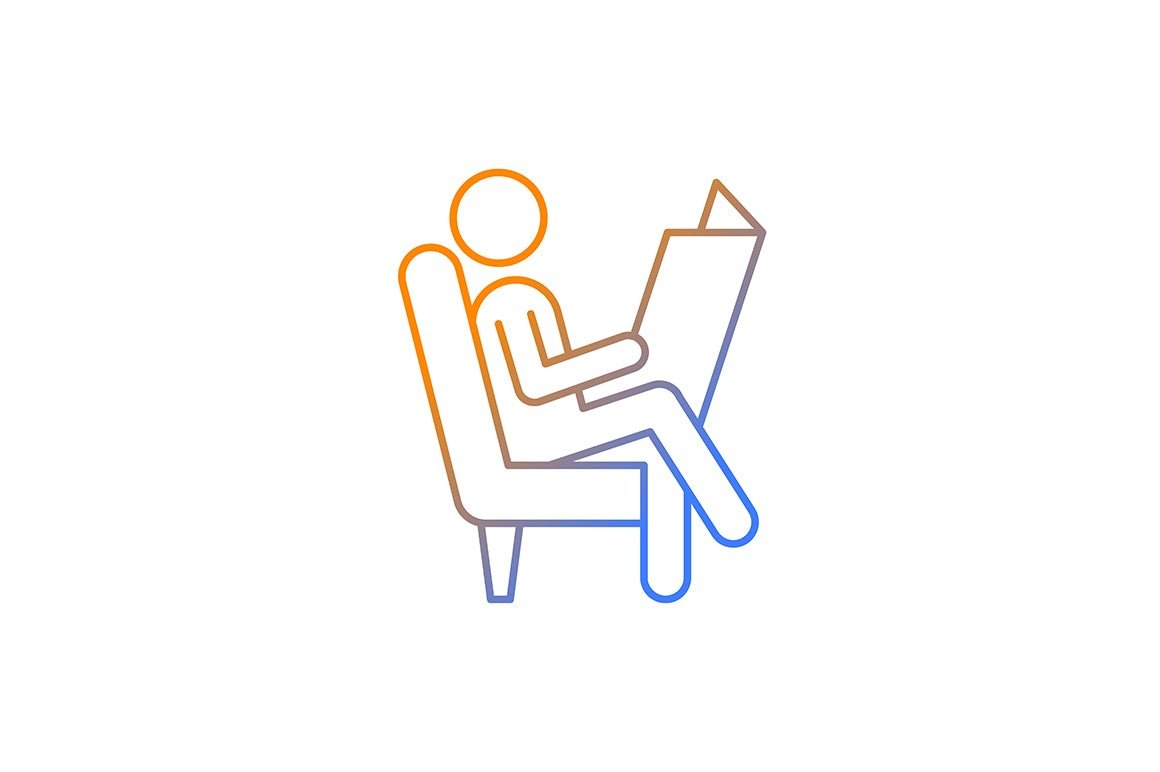 Human behaviour gradient icons set for dark and light mode