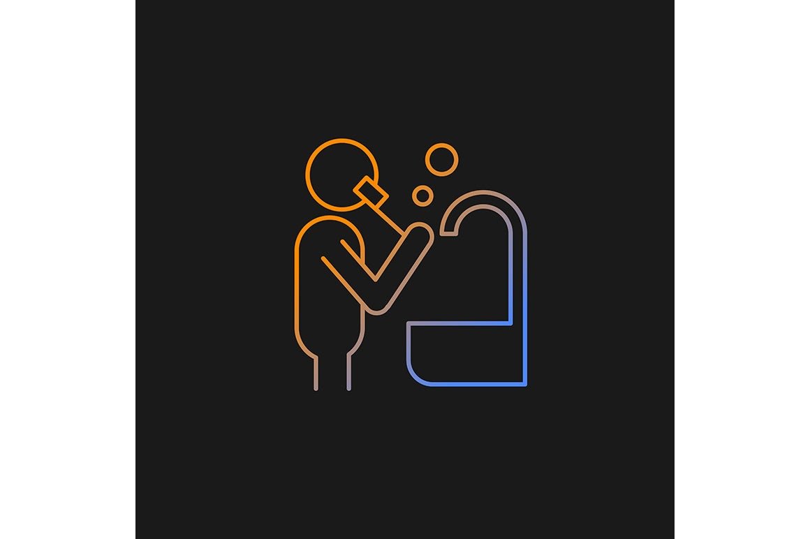 Human behaviour gradient icons set for dark and light mode