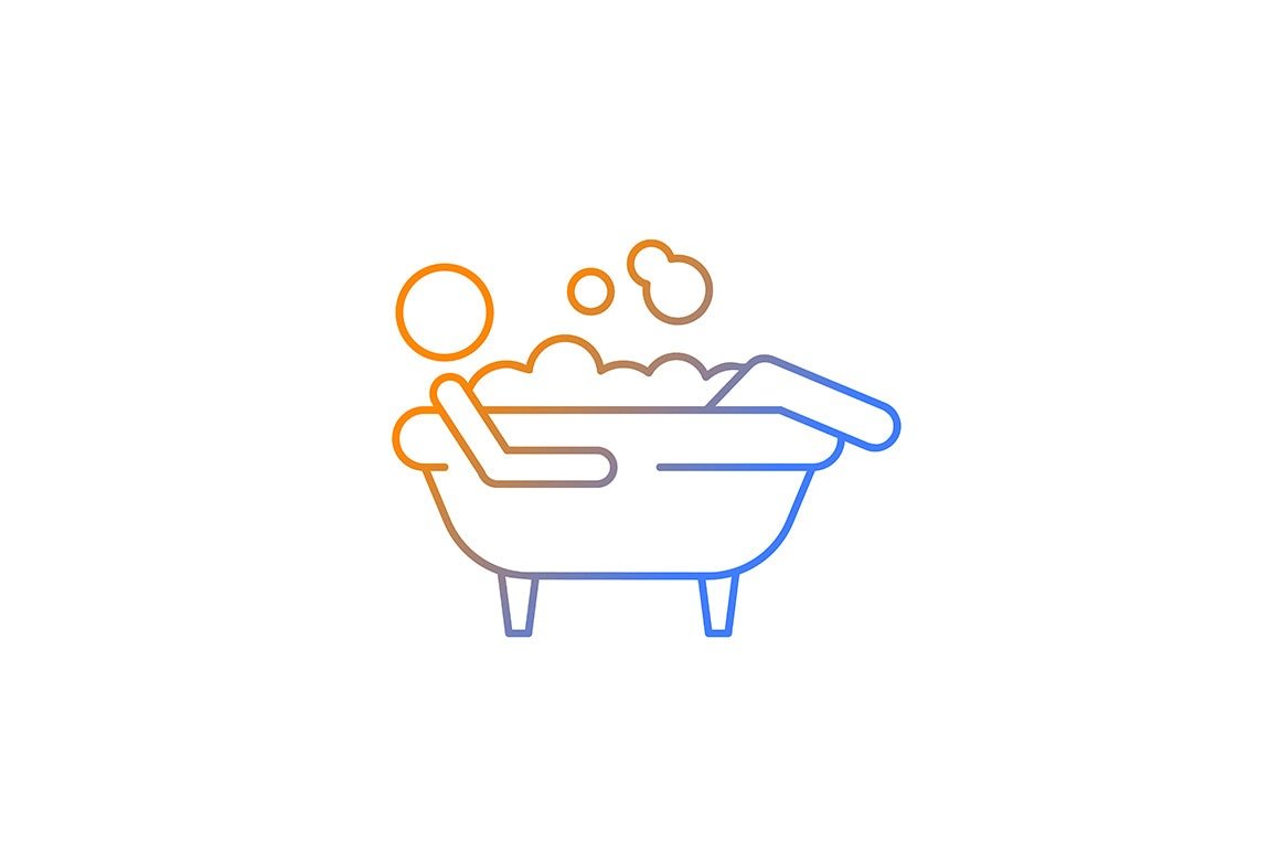 Human behaviour gradient icons set for dark and light mode