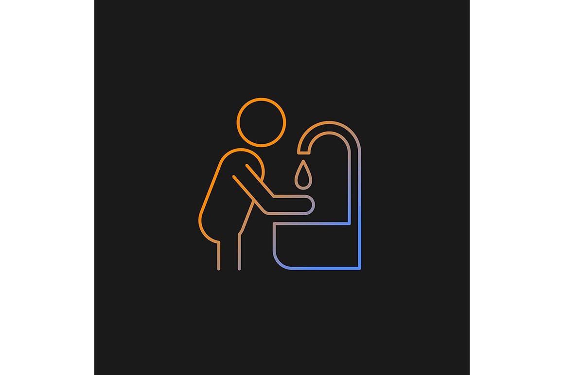Human behaviour gradient icons set for dark and light mode