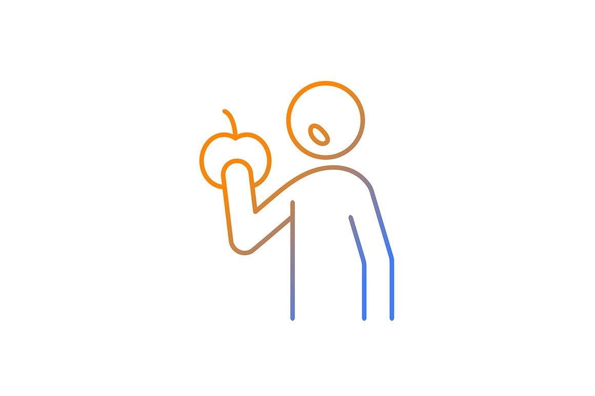Human behaviour gradient icons set for dark and light mode