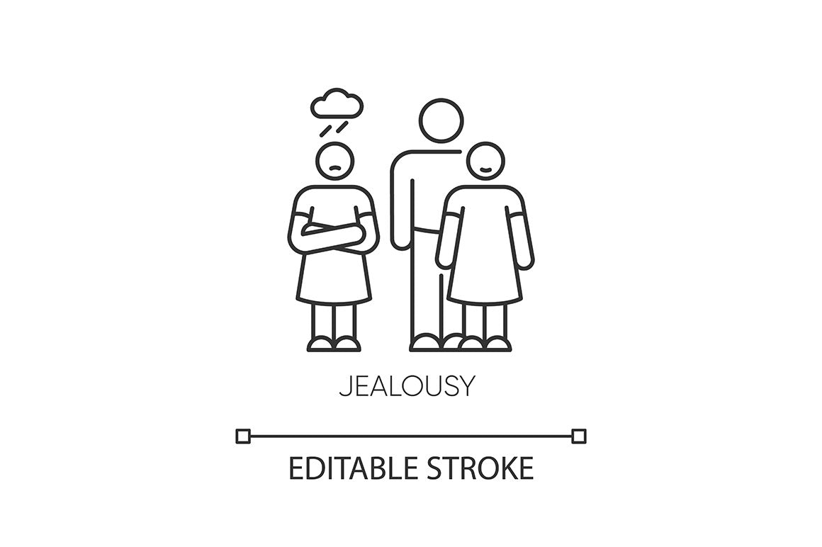 Human feelings pixel perfect linear icons set