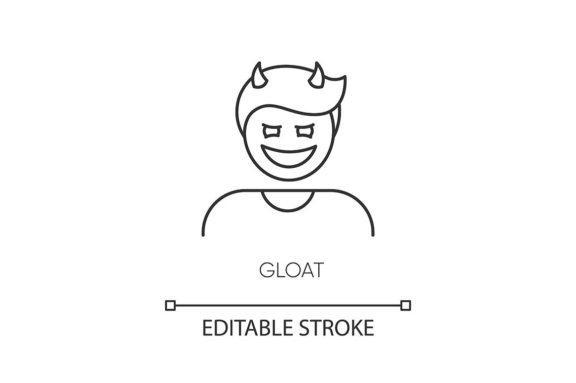Human feelings pixel perfect linear icons set