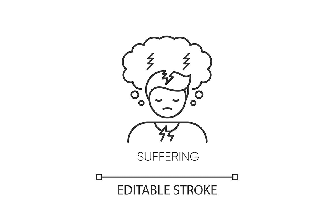 Human feelings pixel perfect linear icons set