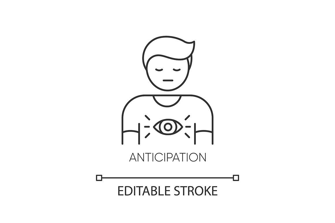 Human feelings pixel perfect linear icons set