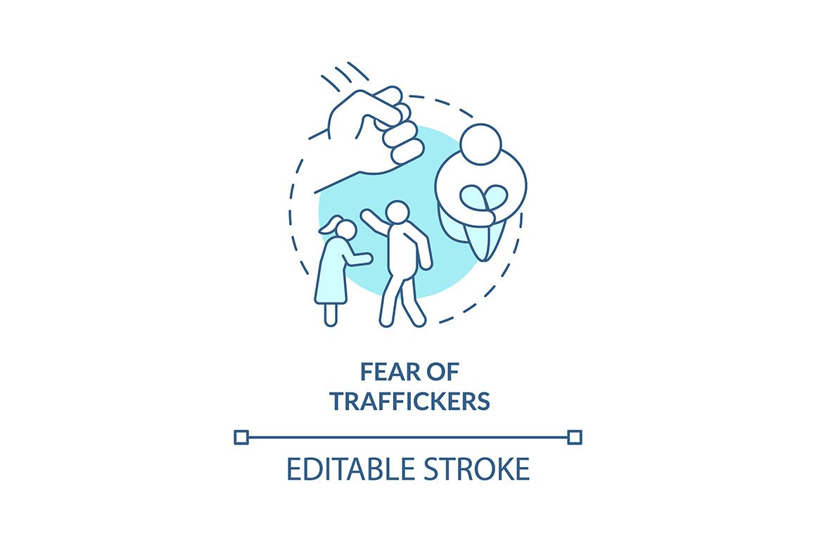 Human trade blue concept icons set