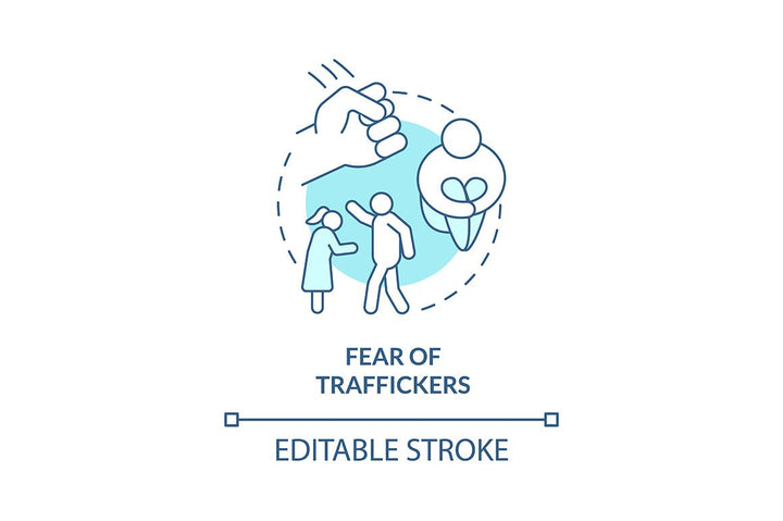 Human trade blue concept icons set