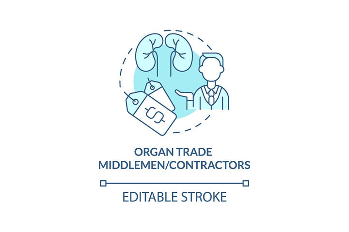 Human trade blue concept icons set