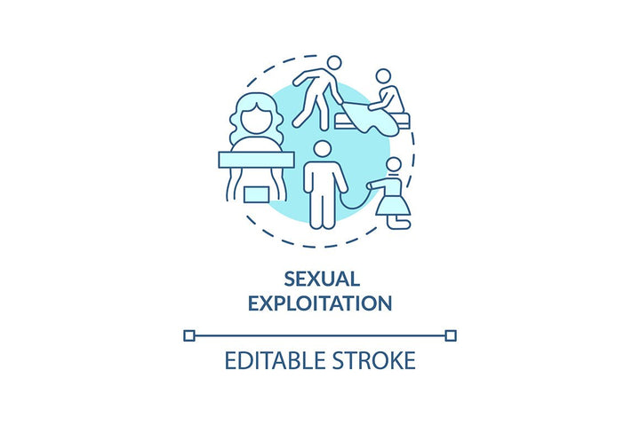 Human trade blue concept icons set