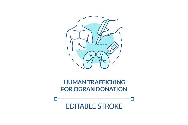 Human trade blue concept icons set