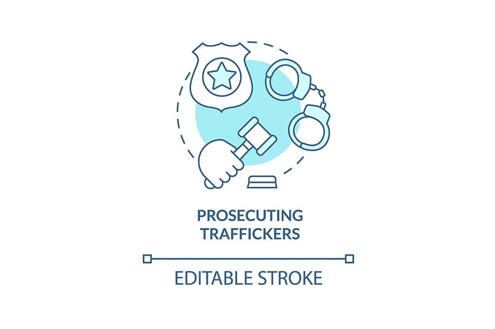 Human trade blue concept icons set