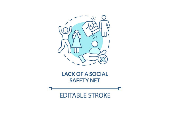 Human trade blue concept icons set