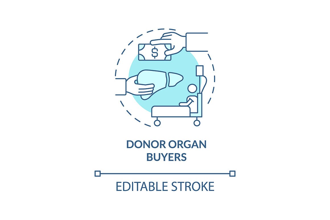 Human trade blue concept icons set