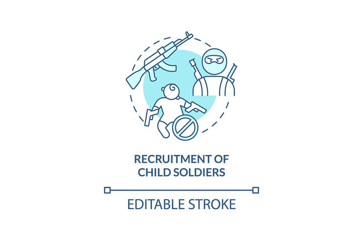 Human trade blue concept icons set