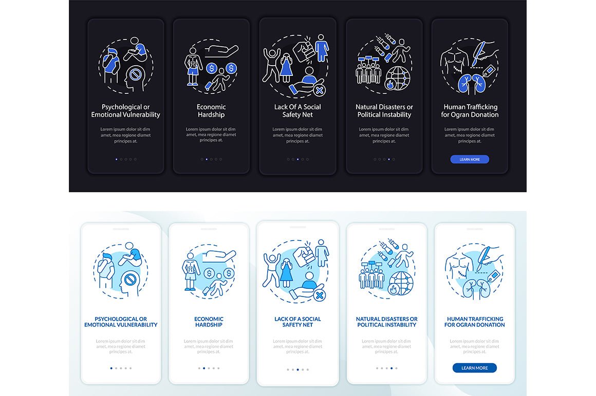 Human Trafficking App Screens Bundle