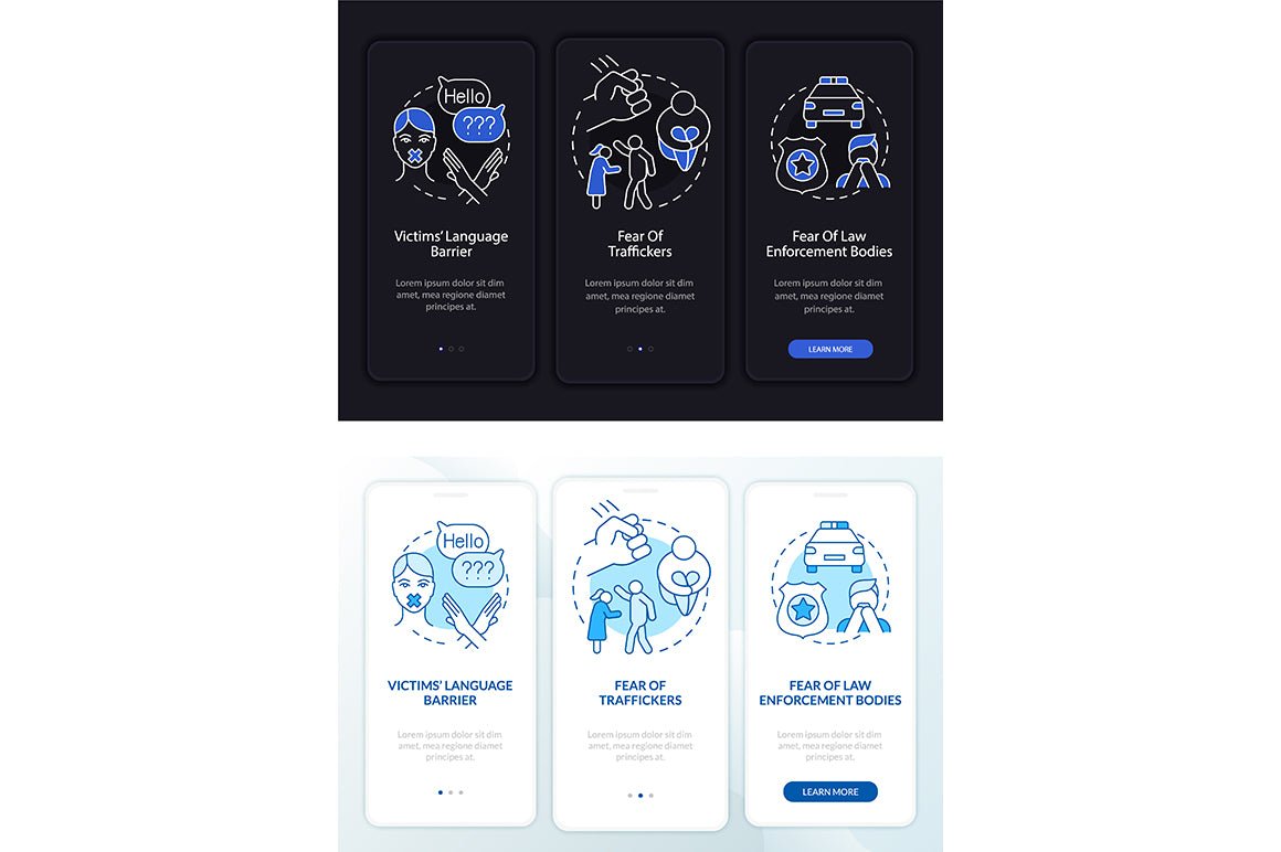 Human Trafficking App Screens Bundle