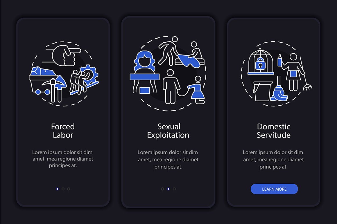 Human Trafficking App Screens Bundle