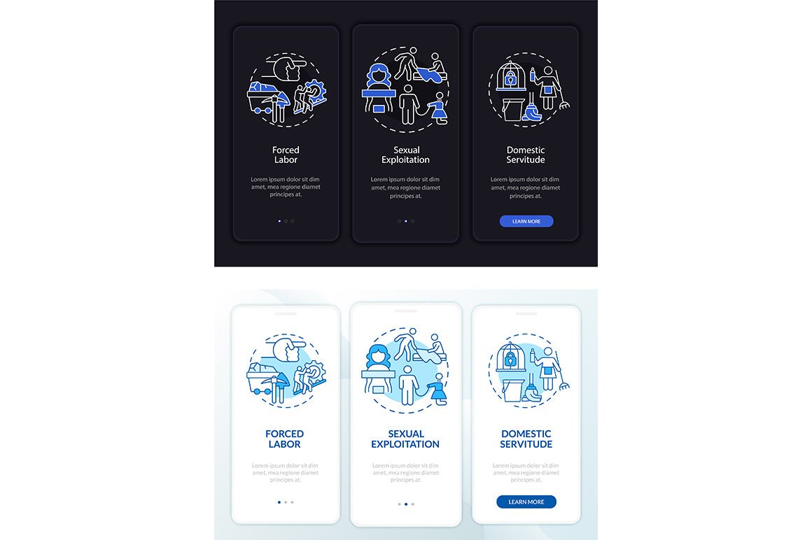 Human Trafficking App Screens Bundle