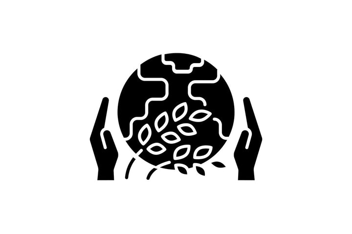 Hunger and food security black glyph icons set on white space