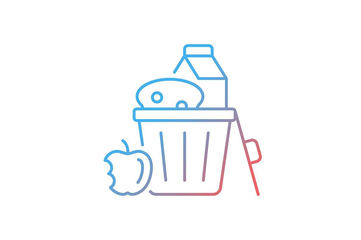 Hunger and food security gradient icons set for dark and light mode