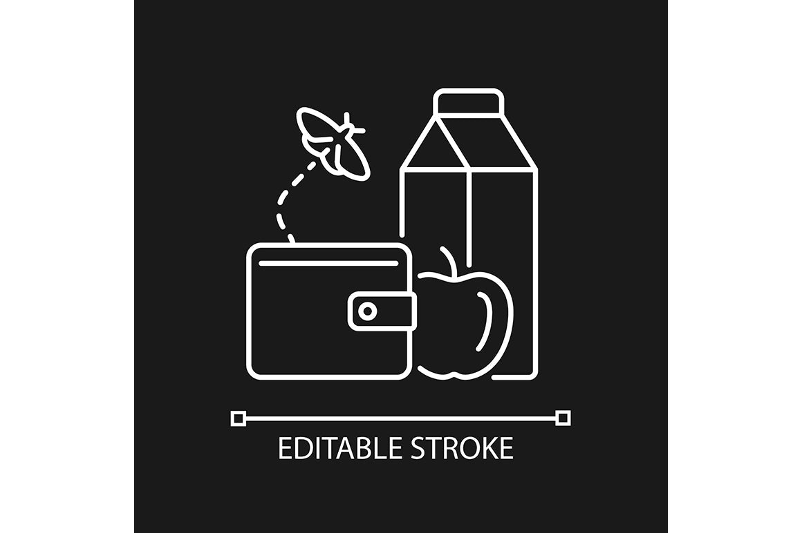 Hunger and food security linear icons set for dark and light mode