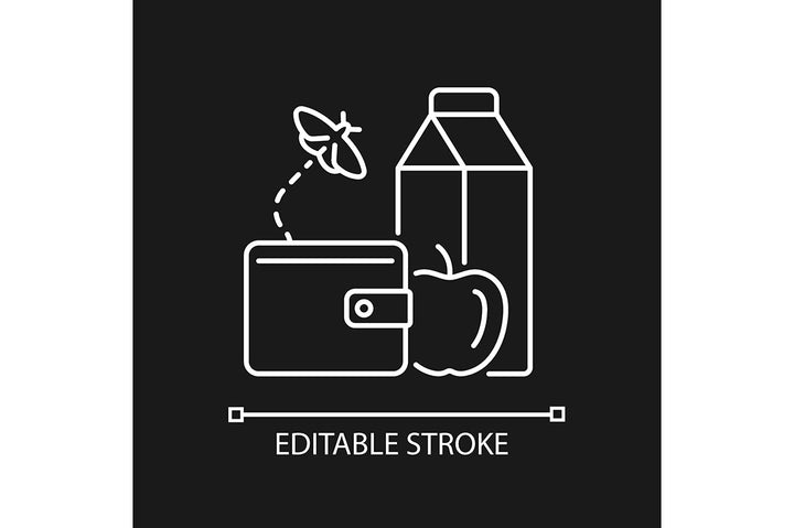 Hunger and food security linear icons set for dark and light mode