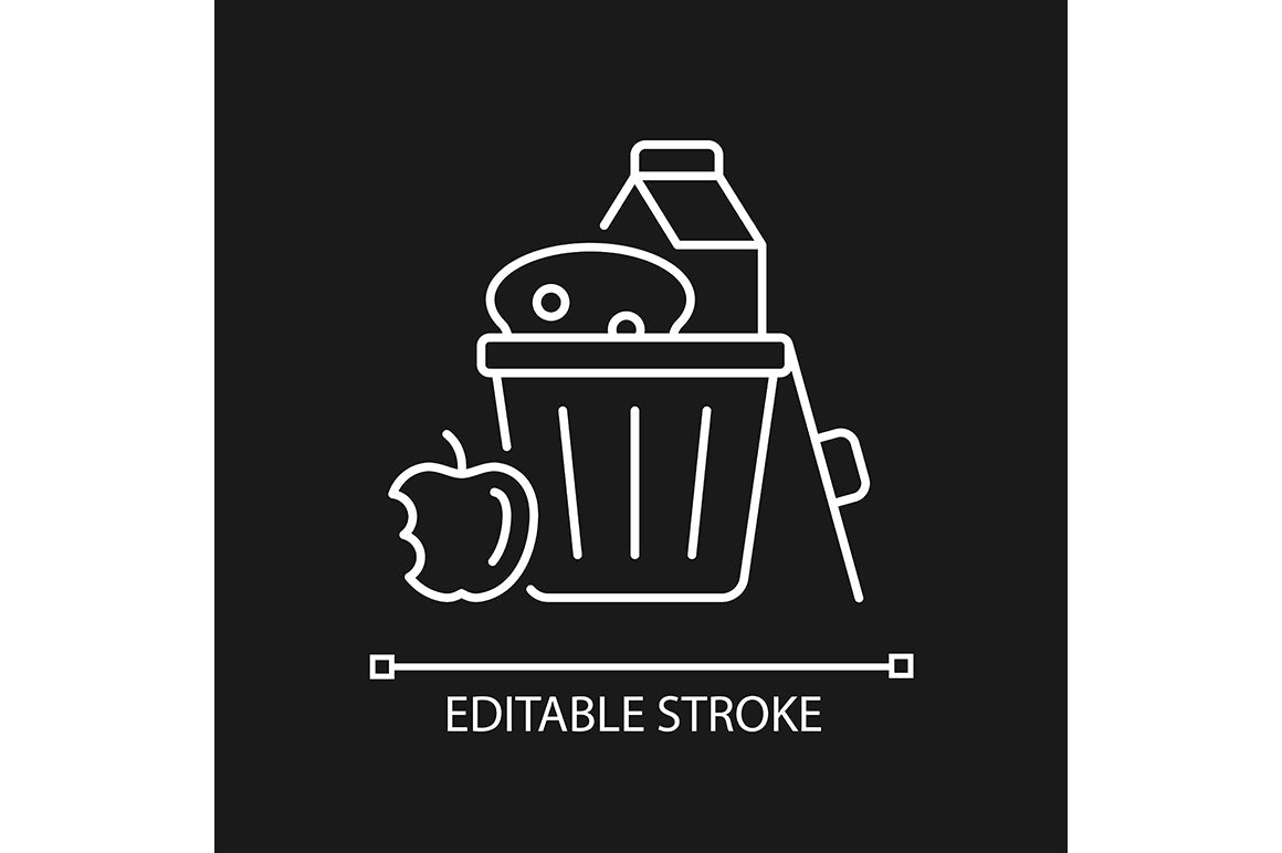 Hunger and food security linear icons set for dark and light mode
