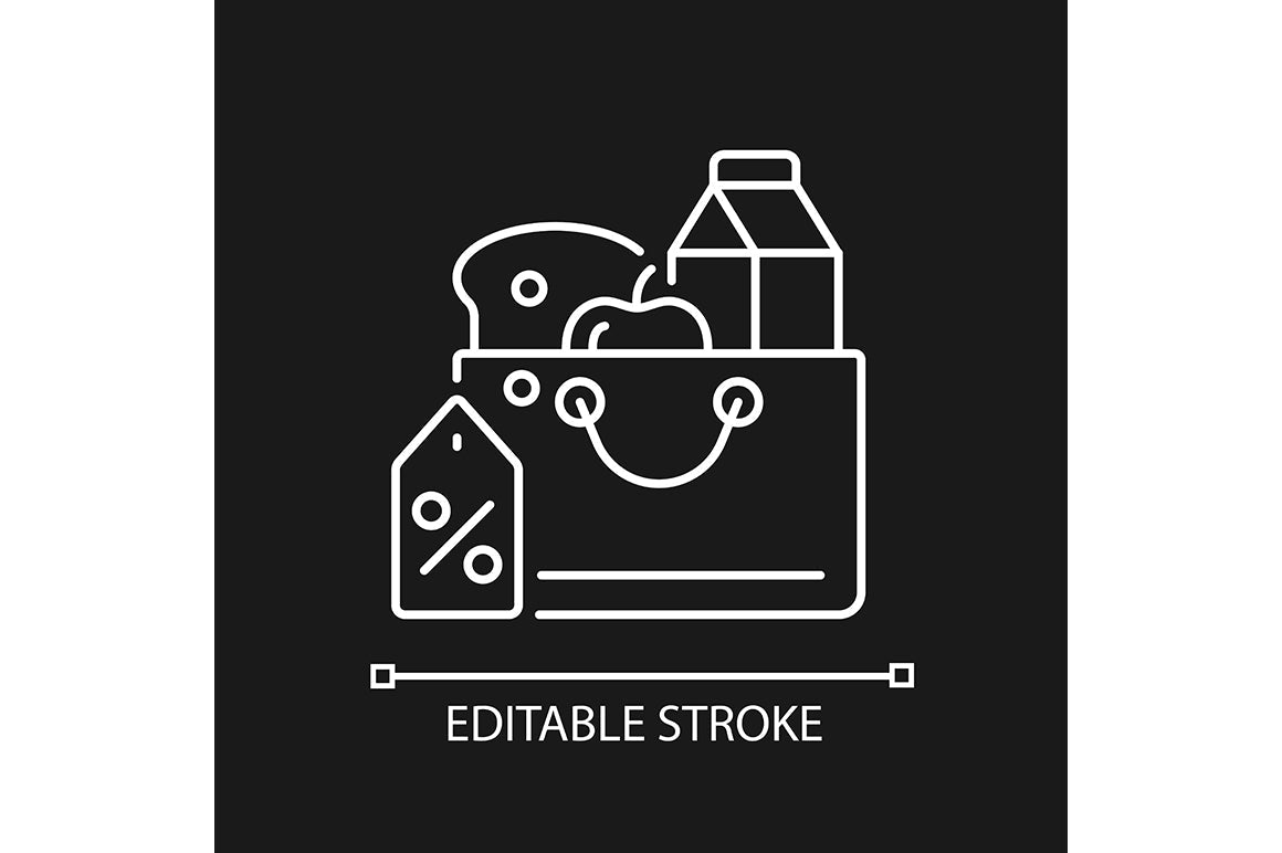 Hunger and food security linear icons set for dark and light mode