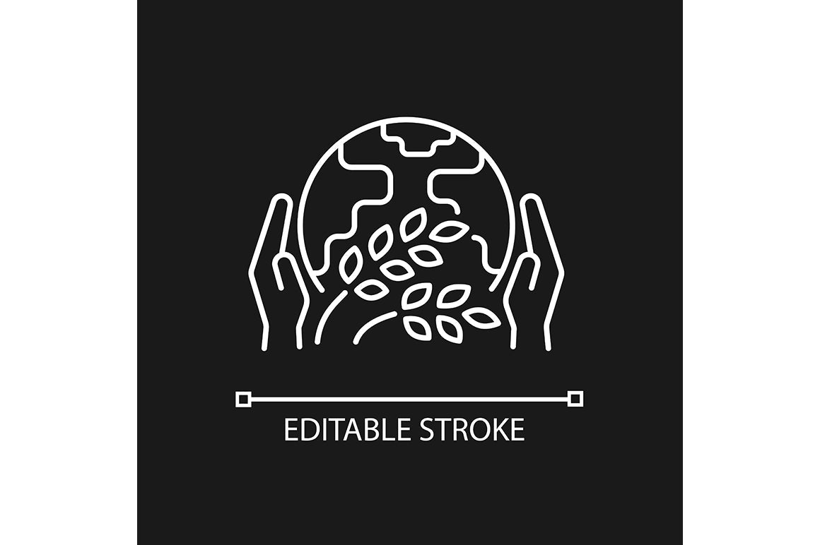 Hunger and food security linear icons set for dark and light mode