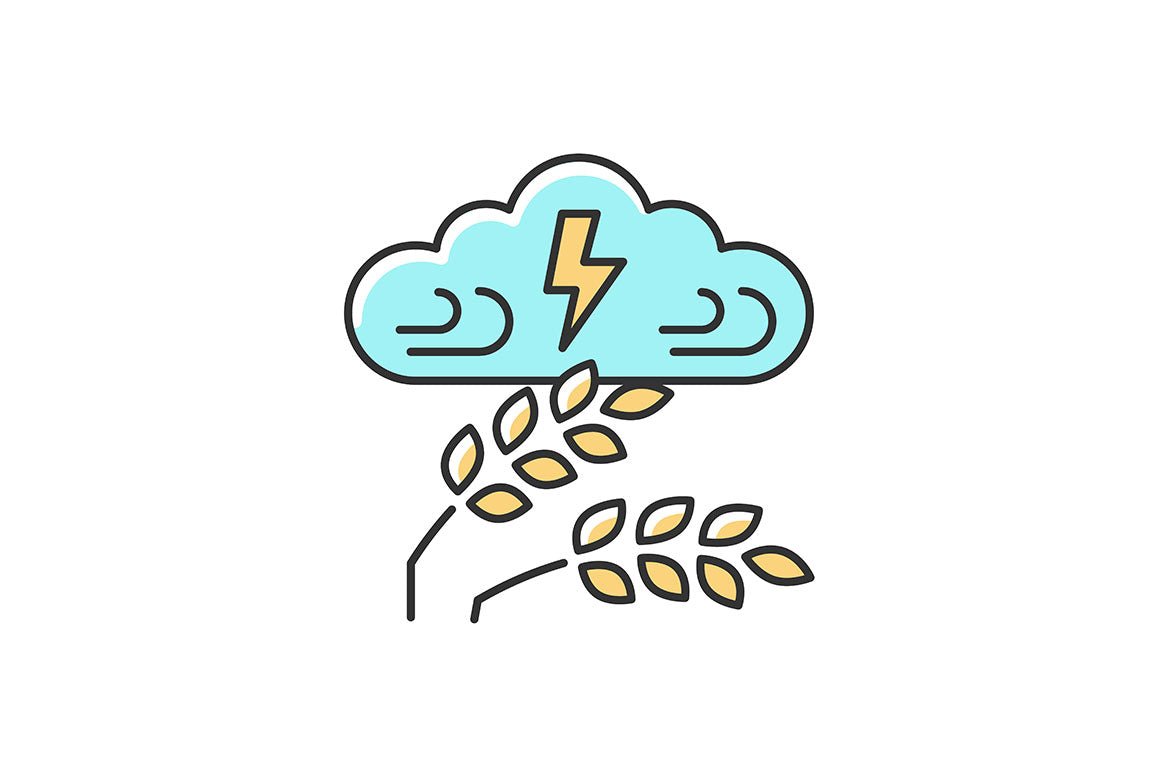 Hunger and food security RGB color icons set