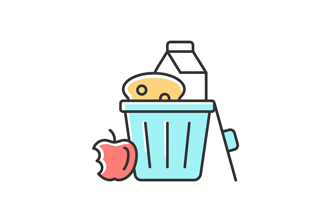 Hunger and food security RGB color icons set