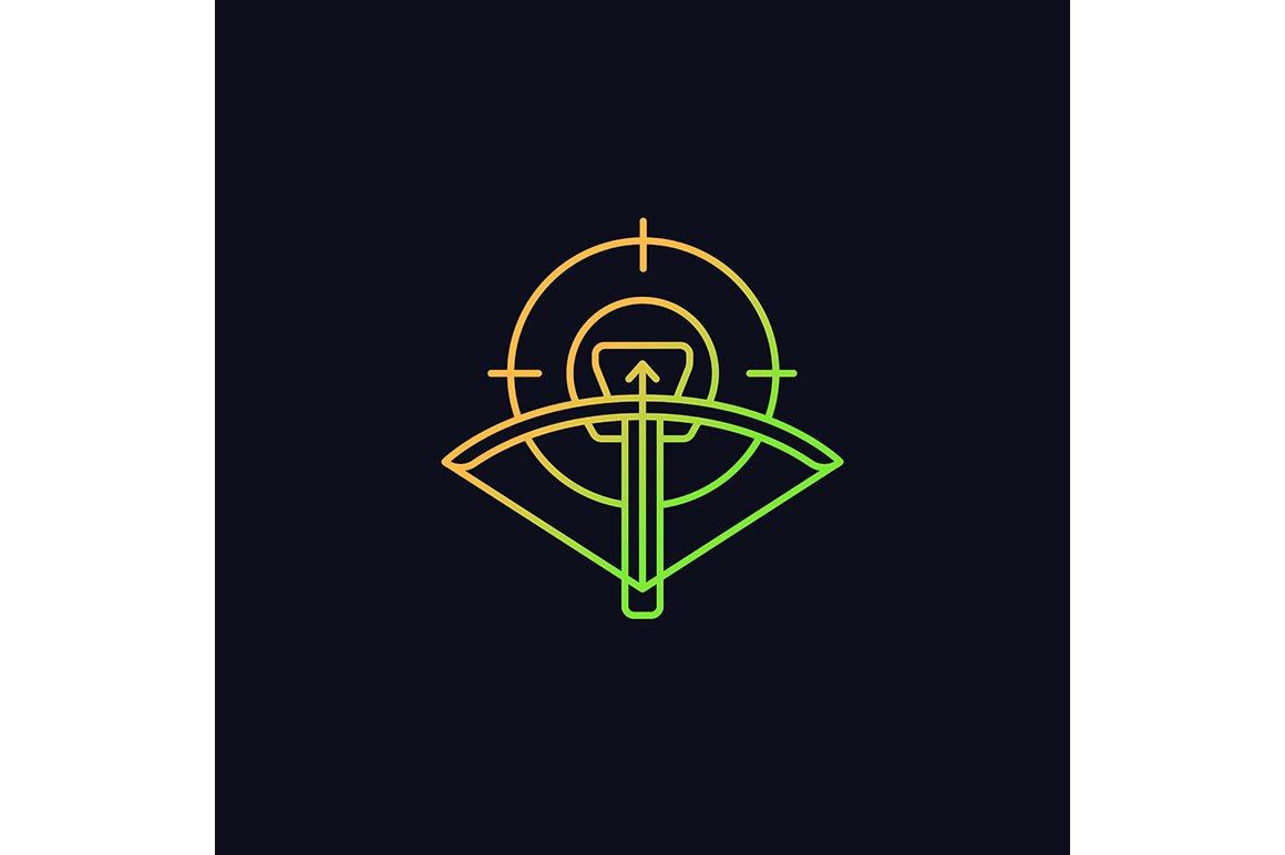 Hunting gradient icons set for dark and light mode