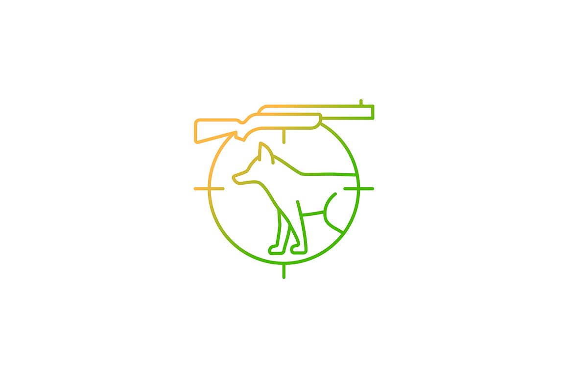 Hunting gradient icons set for dark and light mode