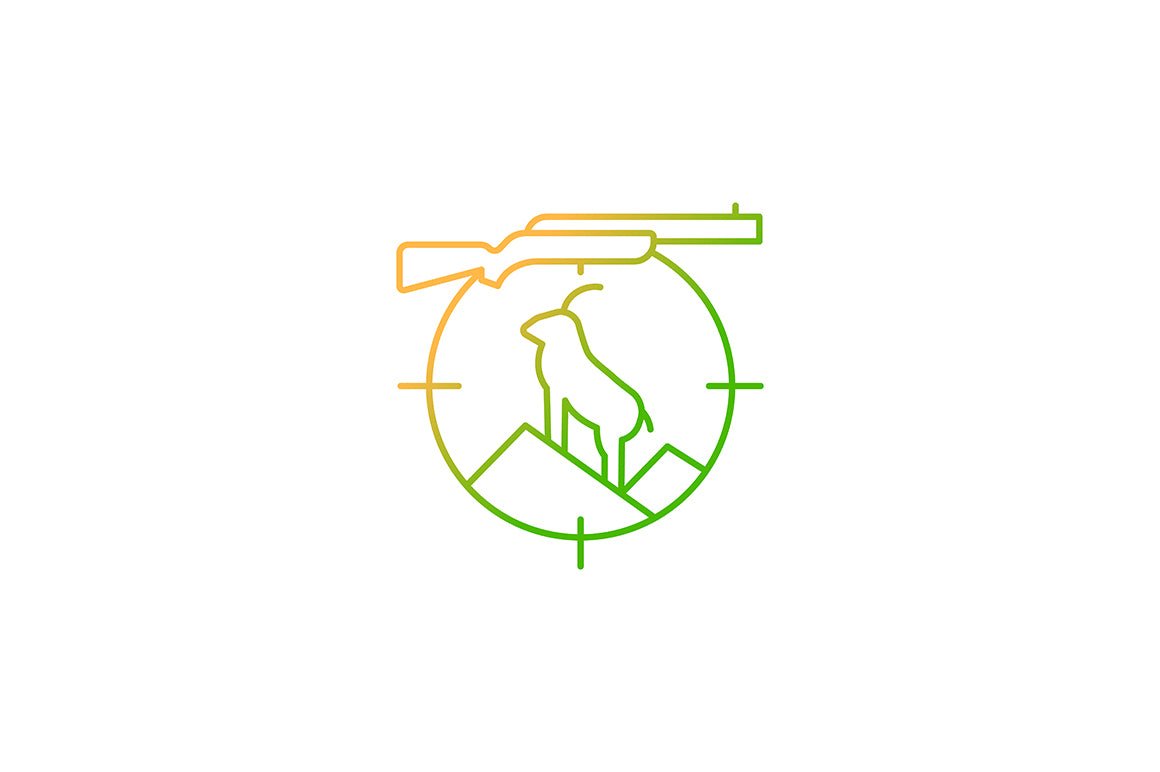 Hunting gradient icons set for dark and light mode