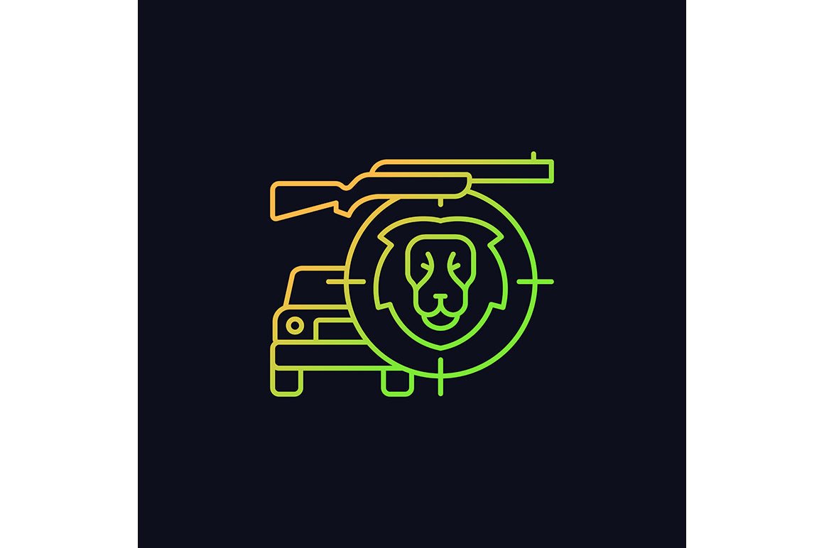 Hunting gradient icons set for dark and light mode