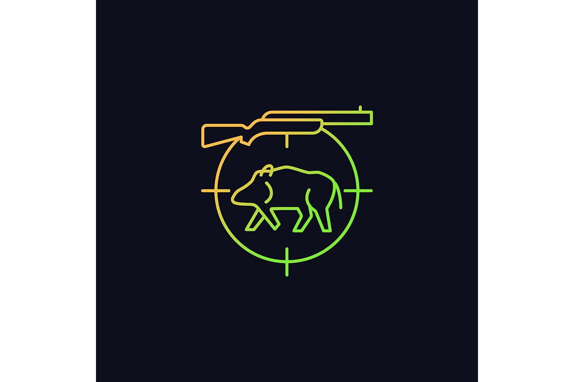 Hunting gradient icons set for dark and light mode